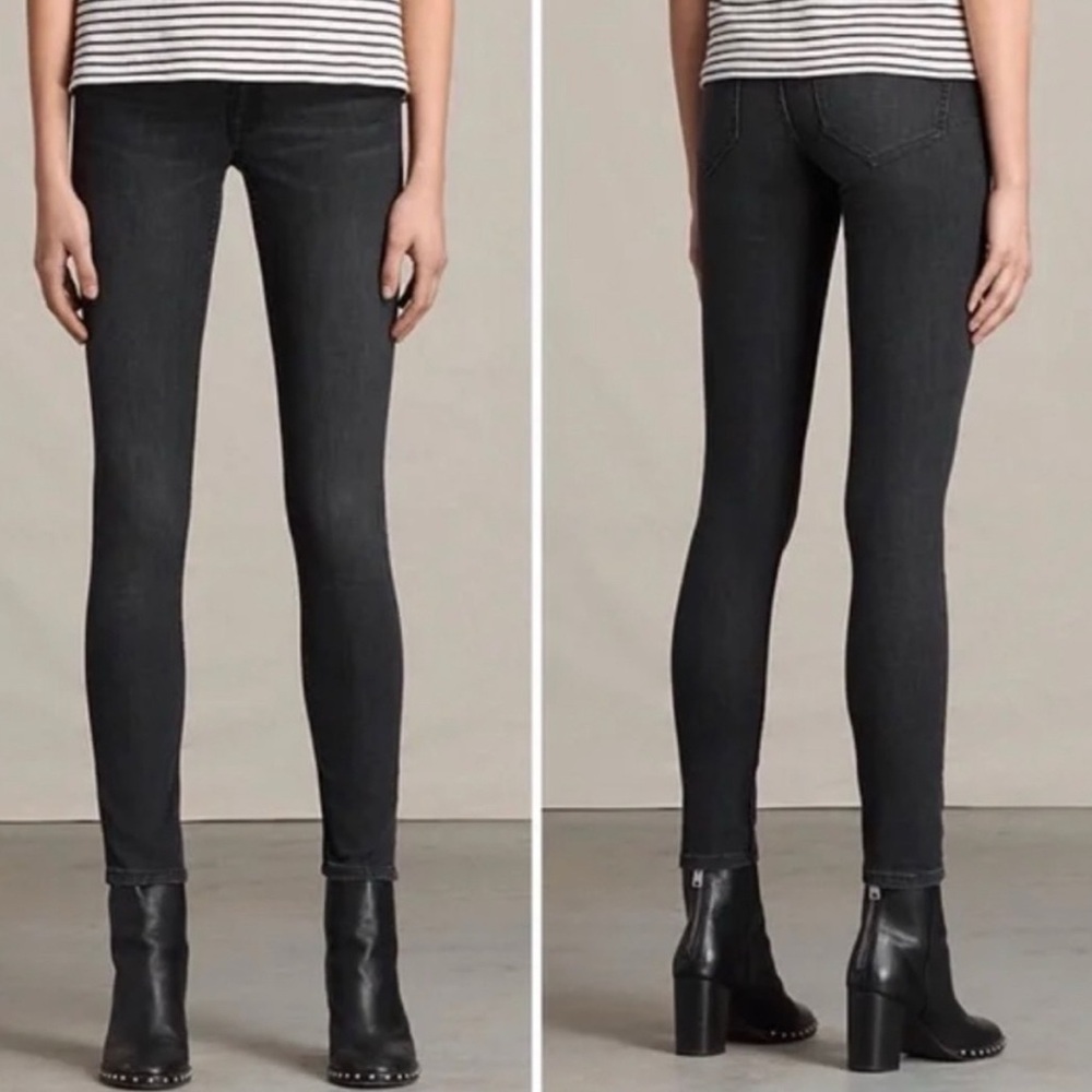 All Saints Mast Fit Skinny Jeans size 26 black